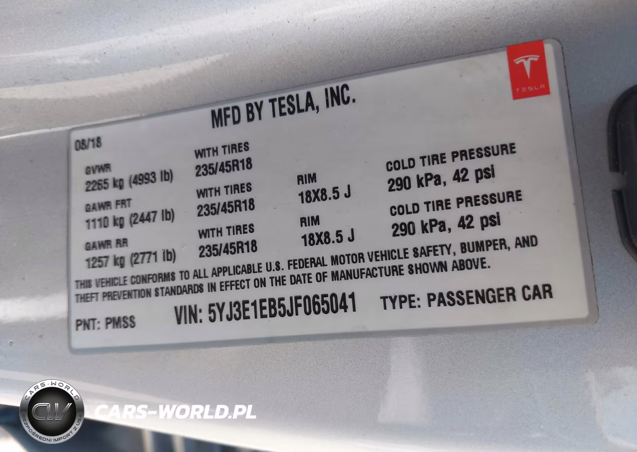 2018 Tesla Model 3 Long Range-Performance VIN:5YJ3E1EB5JF065041 - 9