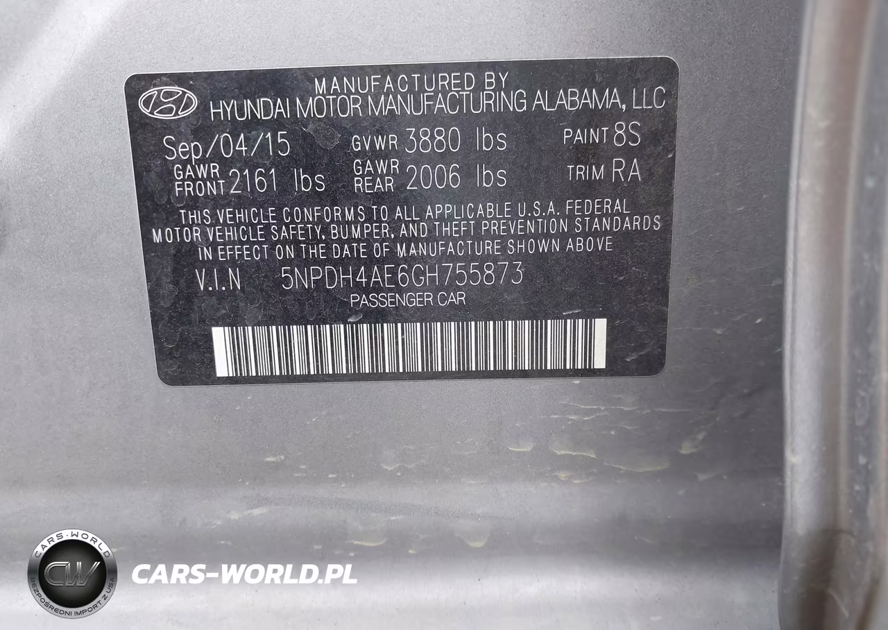 2016 Hyundai Elantra Se VIN:5NPDH4AE6GH755873 - 9