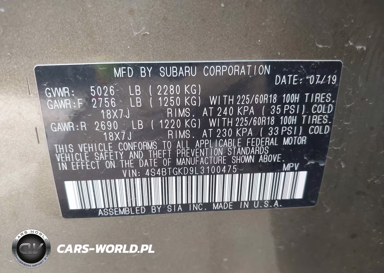 2020 Subaru Outback Onyx Edition Xt VIN:4S4BTGKD9L3100475 - 9