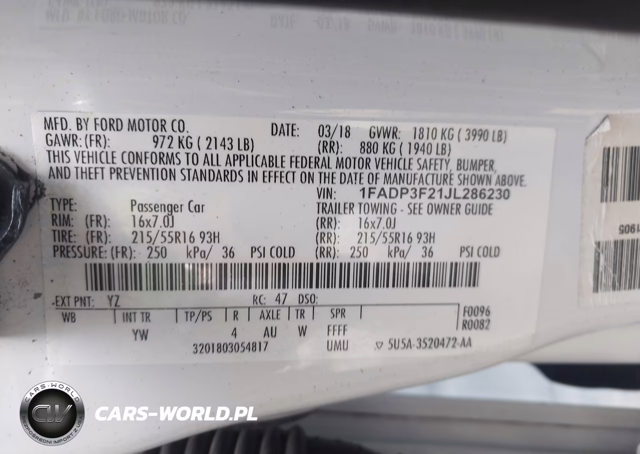 2018 Ford Focus Se VIN:1FADP3F21JL286230 - 9