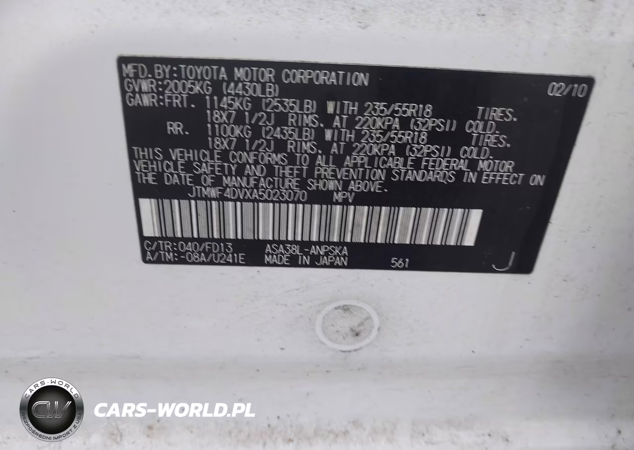 2010 Toyota Rav4 Sport VIN:JTMWF4DVXA5023070 - 9