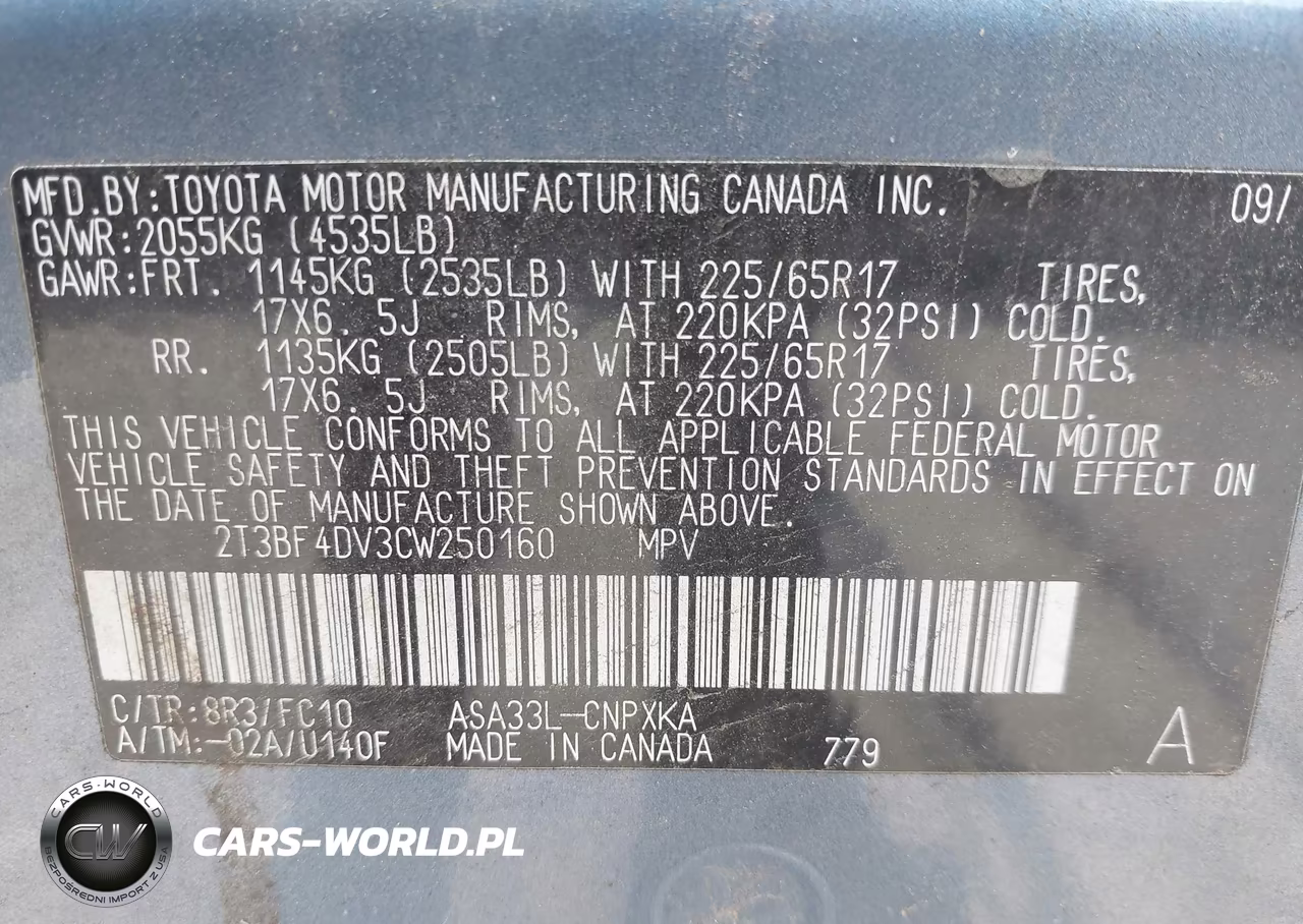 2012 Toyota Rav4 VIN:2T3BF4DV3CW250160 - 9