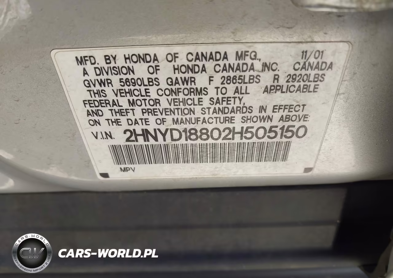 2002 Acura Mdx VIN:2HNYD18802H505150 - 9