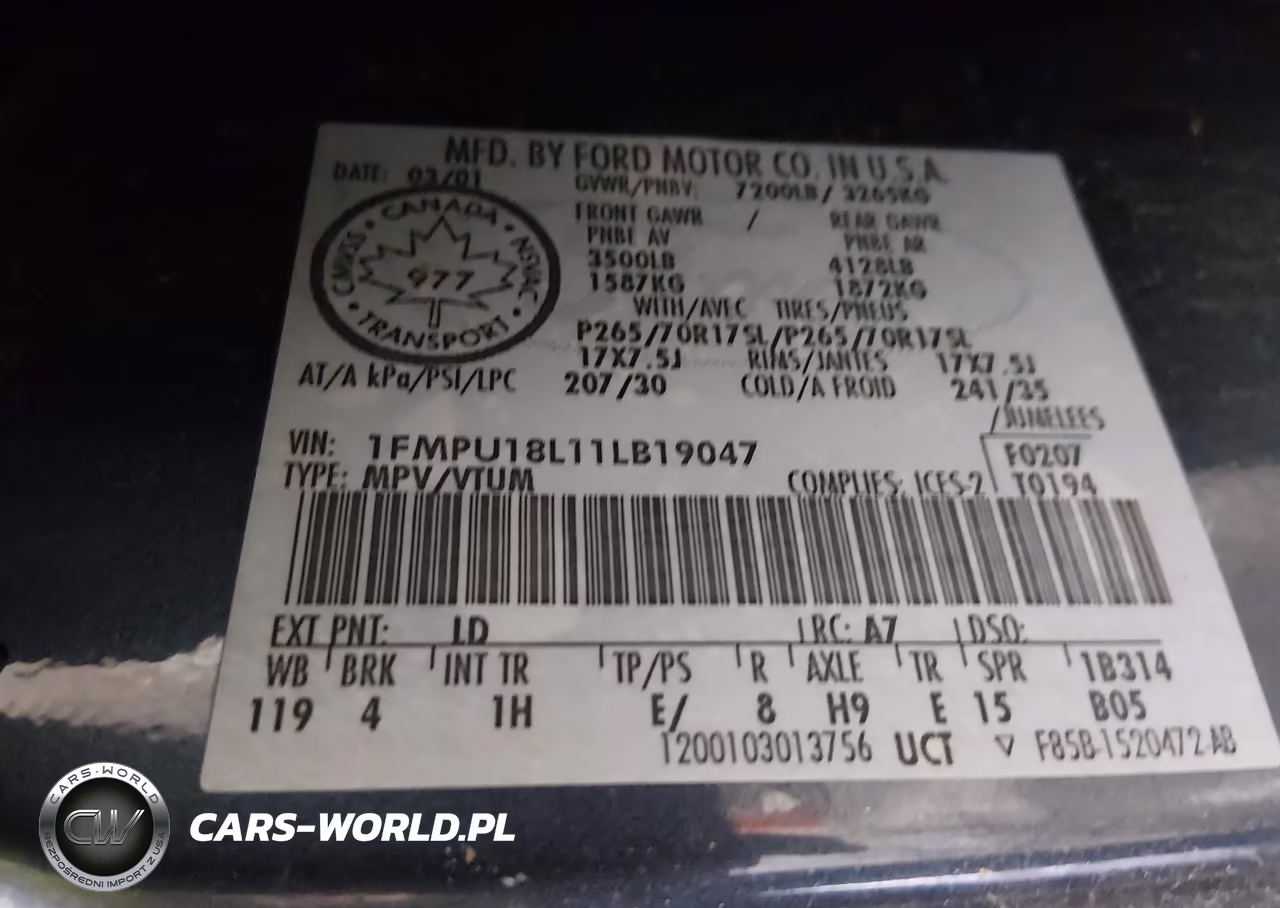 2001 Ford Expedition Eddie Bauer VIN:1FMPU18L11LB19047 - 9