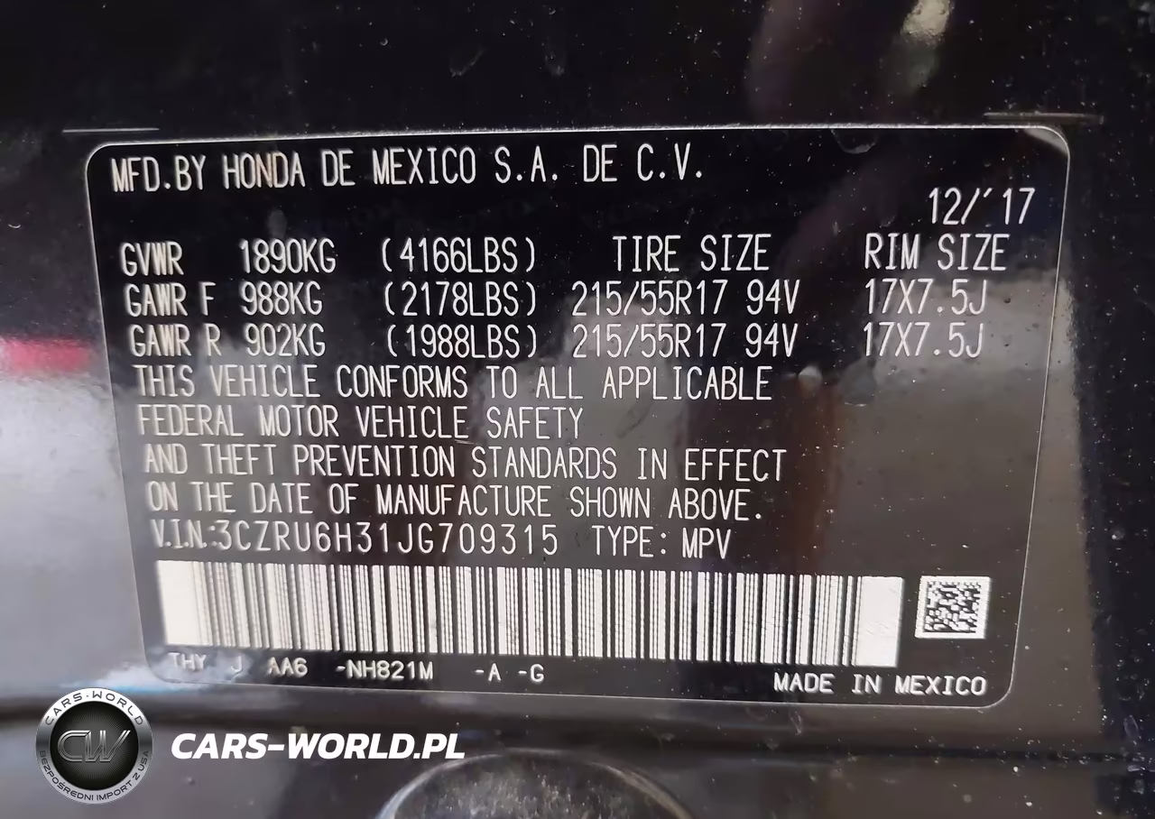 2018 Honda Hr-V Lx VIN:3CZRU6H31JG709315 - 9