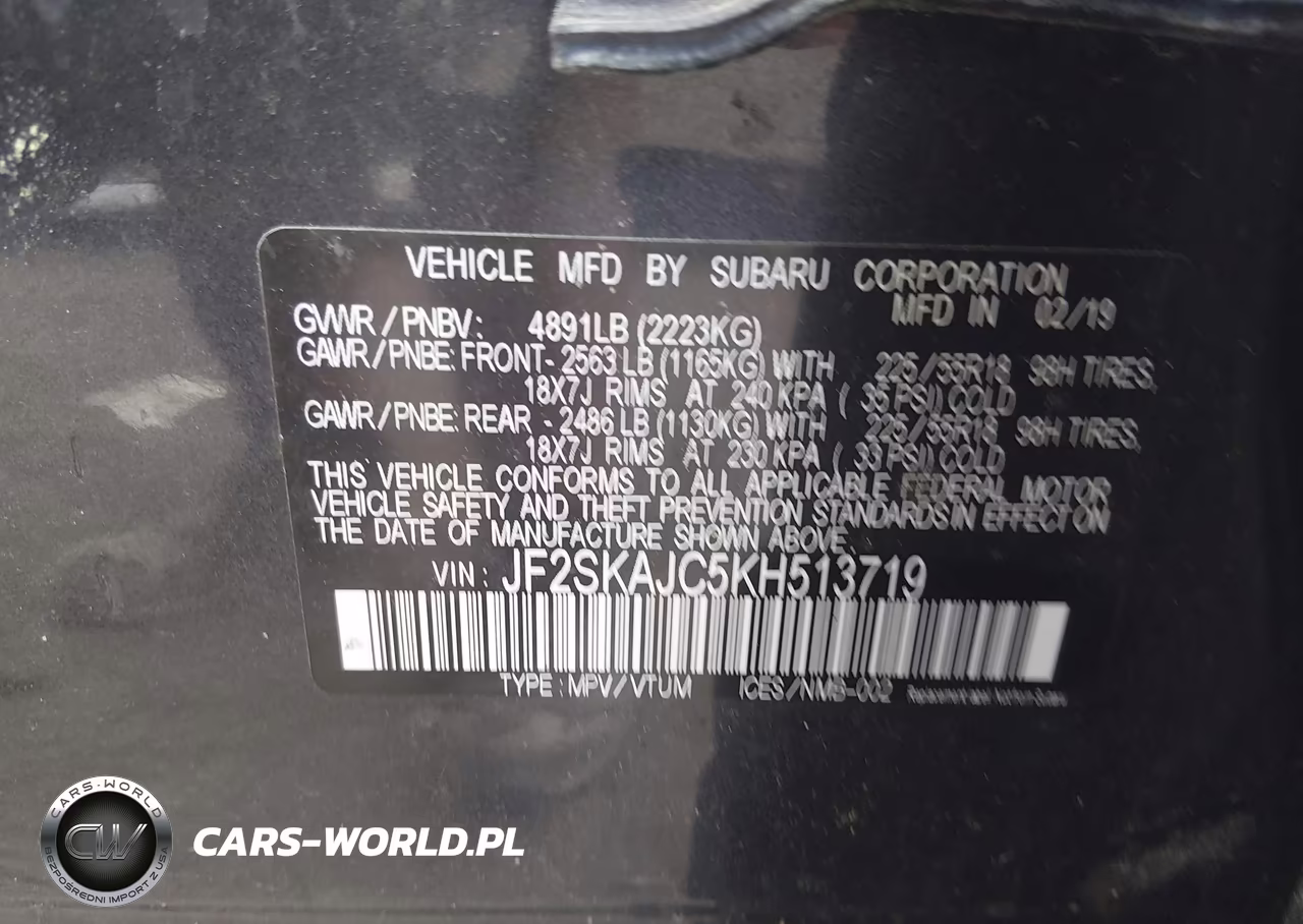 2019 Subaru Forester Sport VIN:JF2SKAJC5KH513719 - 9