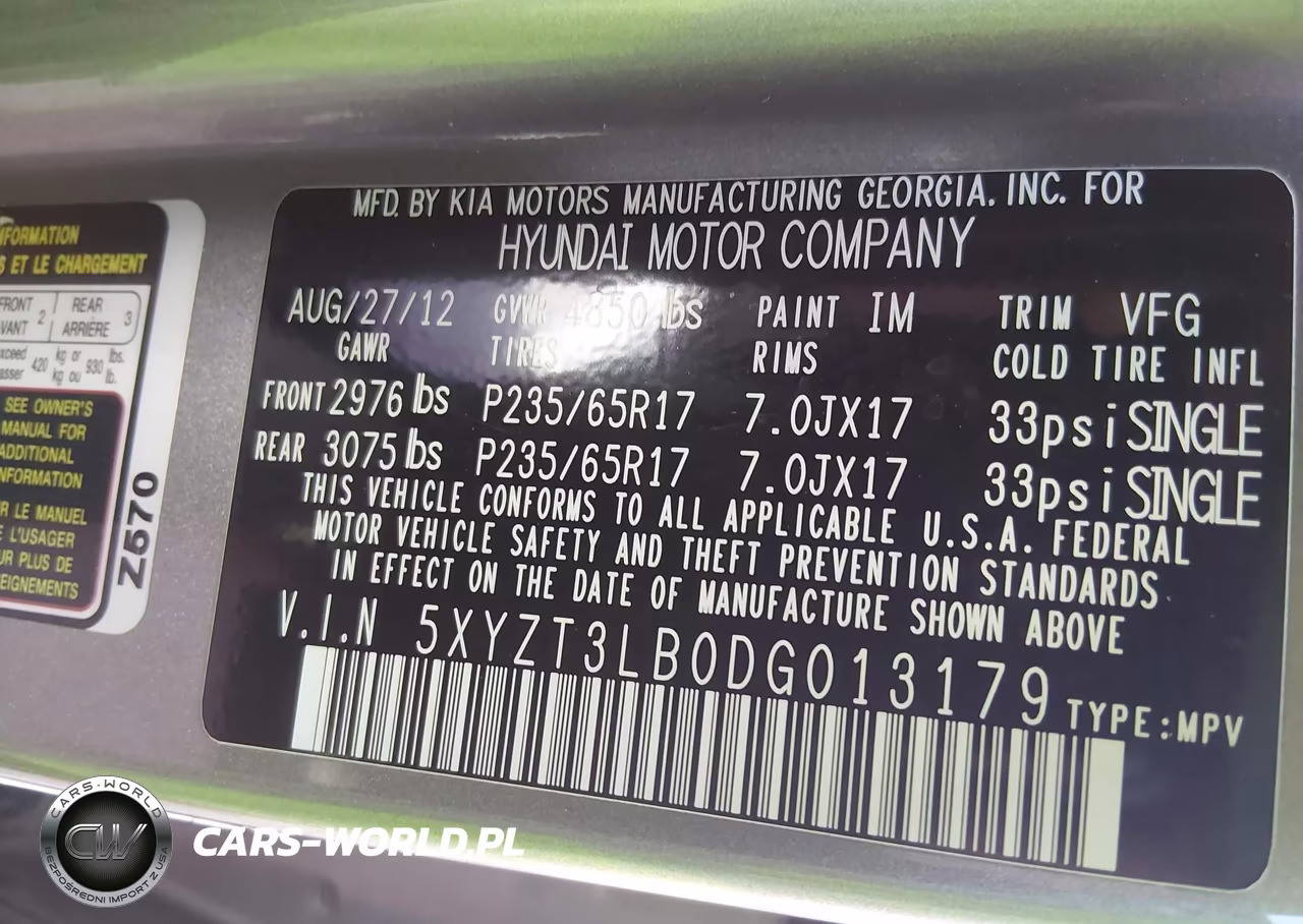 2013 Hyundai Santa Fe Sport VIN:5XYZT3LB0DG013179 - 9