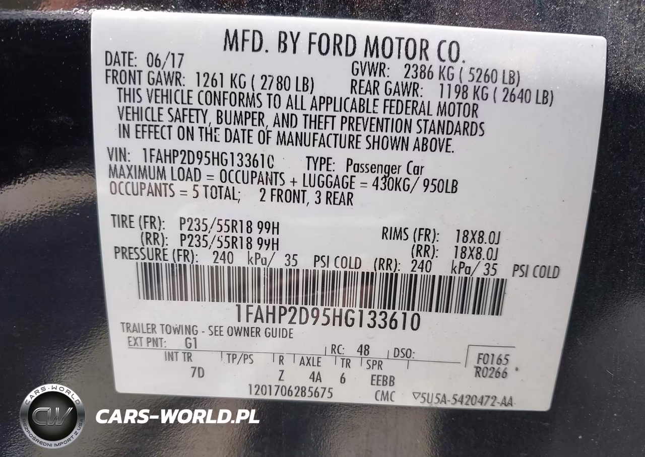 2017 Ford Taurus Se VIN:1FAHP2D95HG133610 - 9