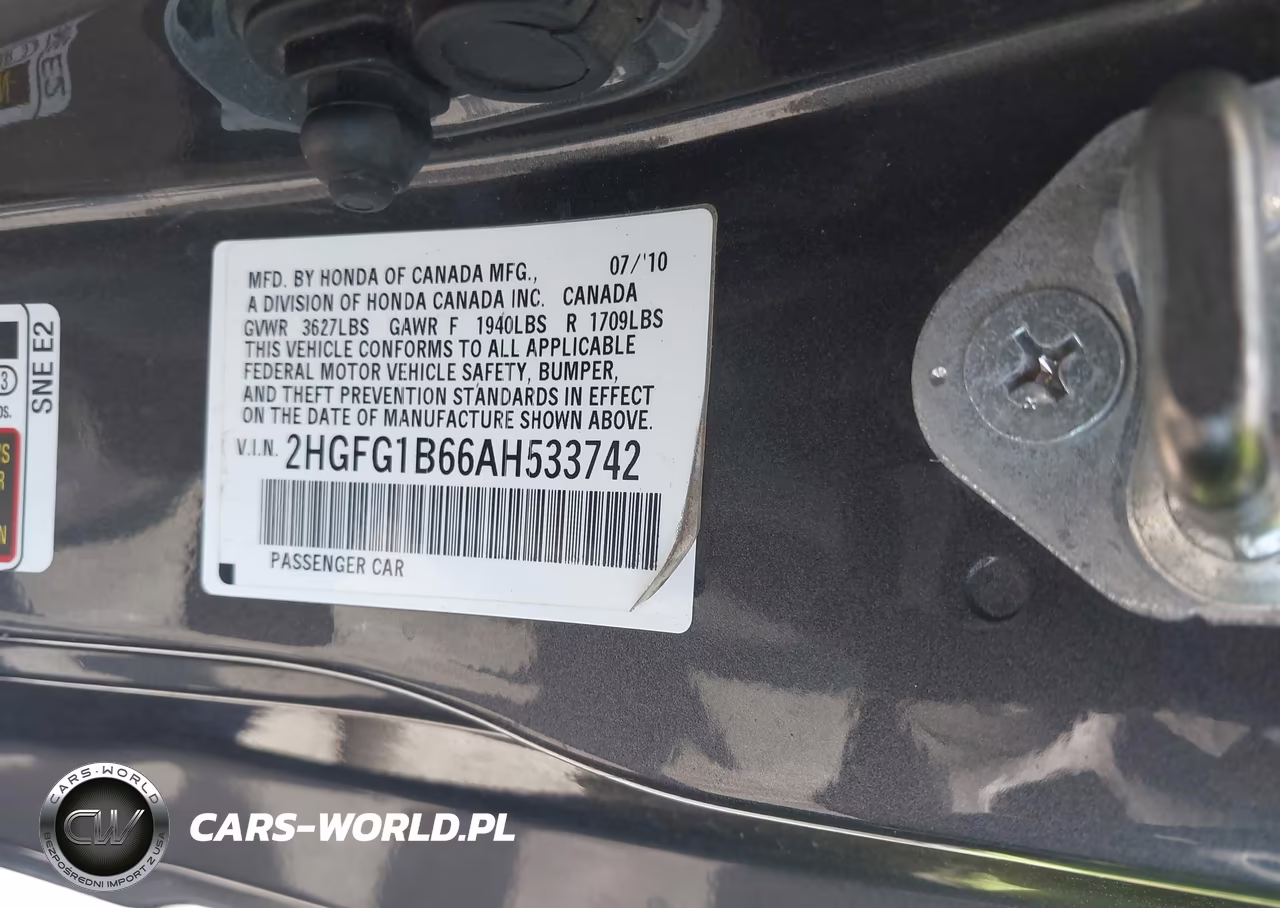 2010 Honda Civic Lx VIN:2HGFG1B66AH533742 - 9