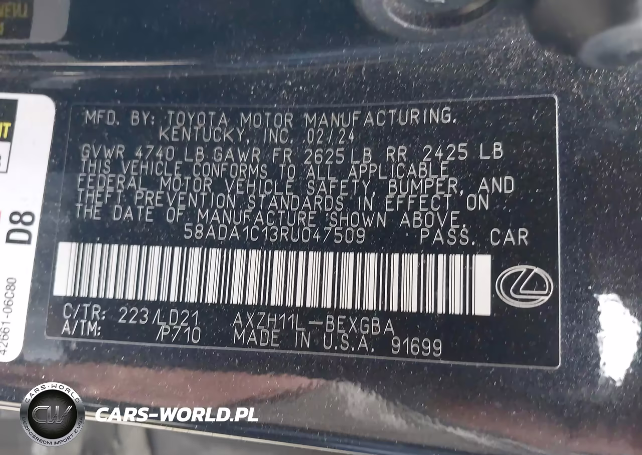 2024 Lexus Es 300H VIN:58ADA1C13RU047509 - 9
