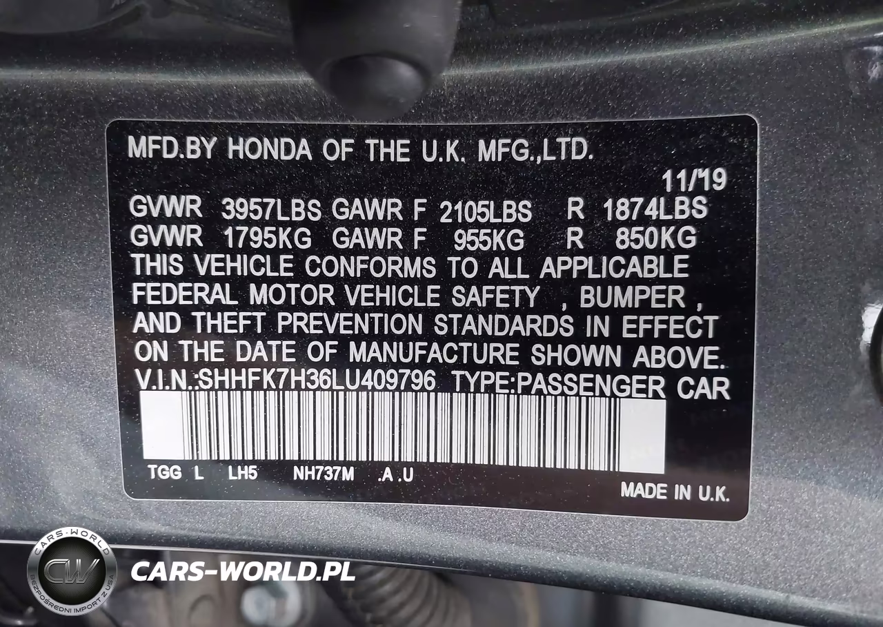 2020 Honda Civic Lx VIN:SHHFK7H36LU409796 - 9