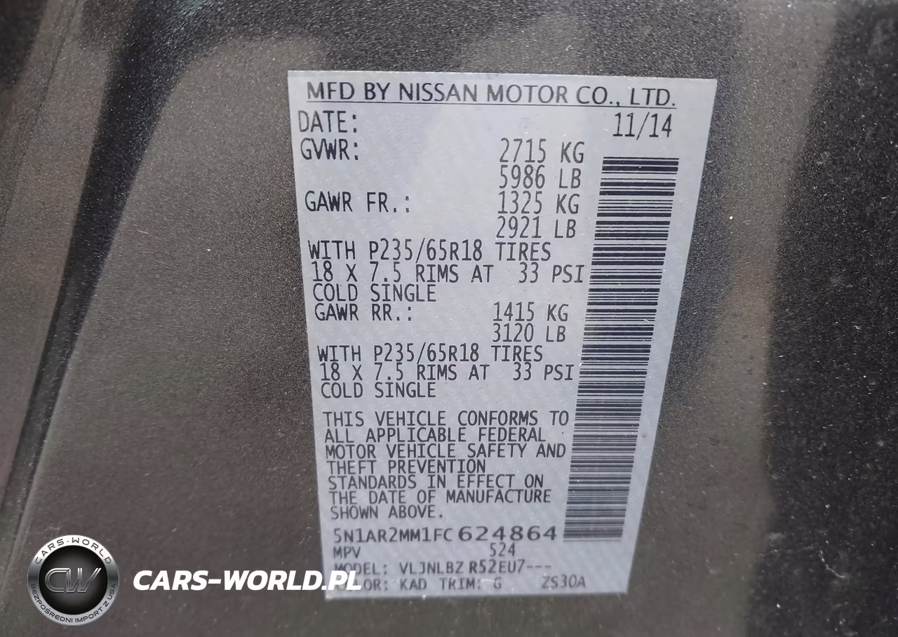 2015 Nissan Pathfinder S VIN:5N1AR2MM1FC624864 - 9