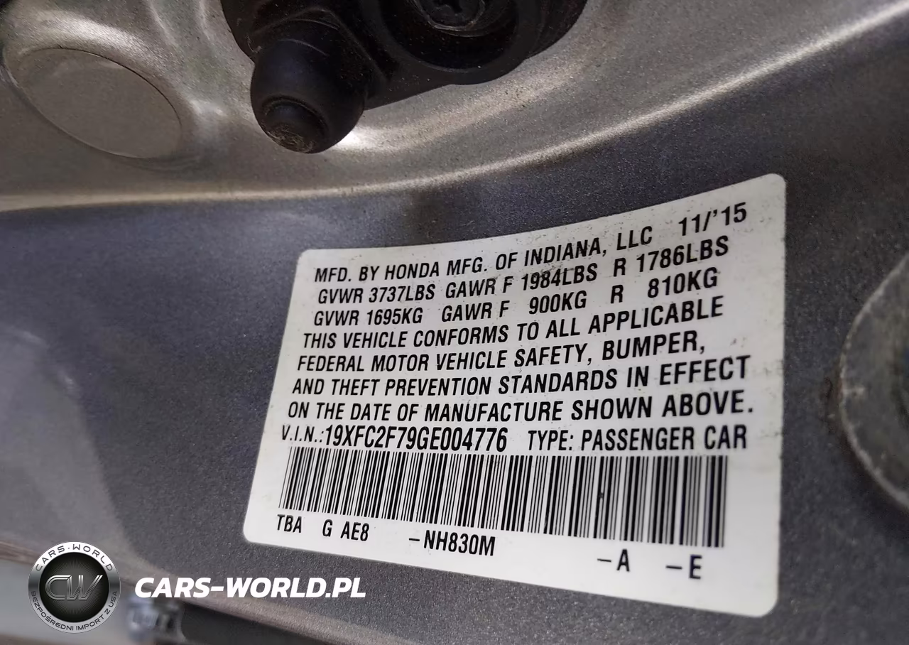 2016 Honda Civic Ex VIN:19XFC2F79GE004776 - 9