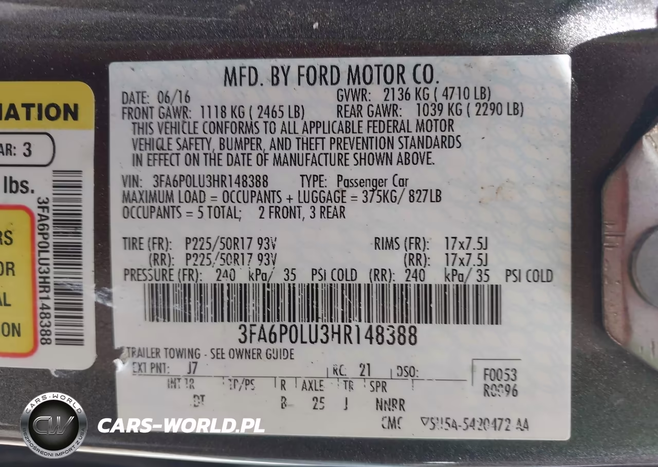 2017 Ford Fusion Hybrid Se VIN:3FA6P0LU3HR148388 - 9