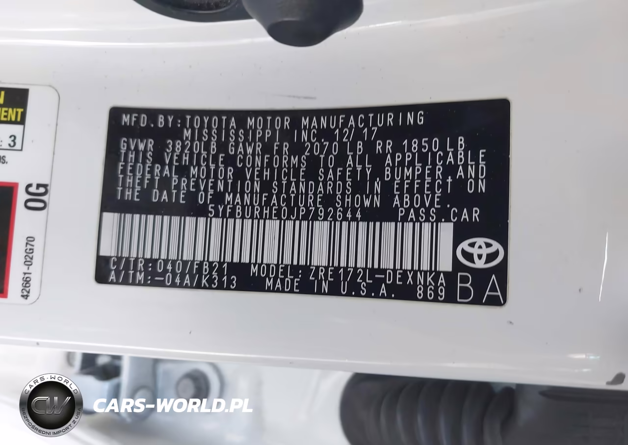 2018 Toyota Corolla Le VIN:5YFBURHE0JP792644 - 9