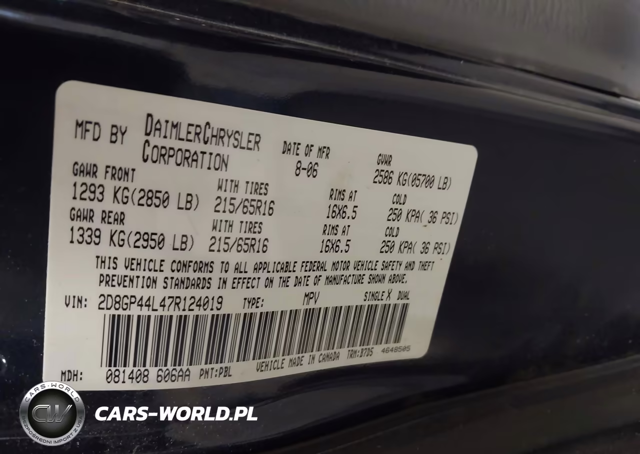 2007 Dodge Grand Caravan Sxt VIN:2D8GP44L47R124019 - 9