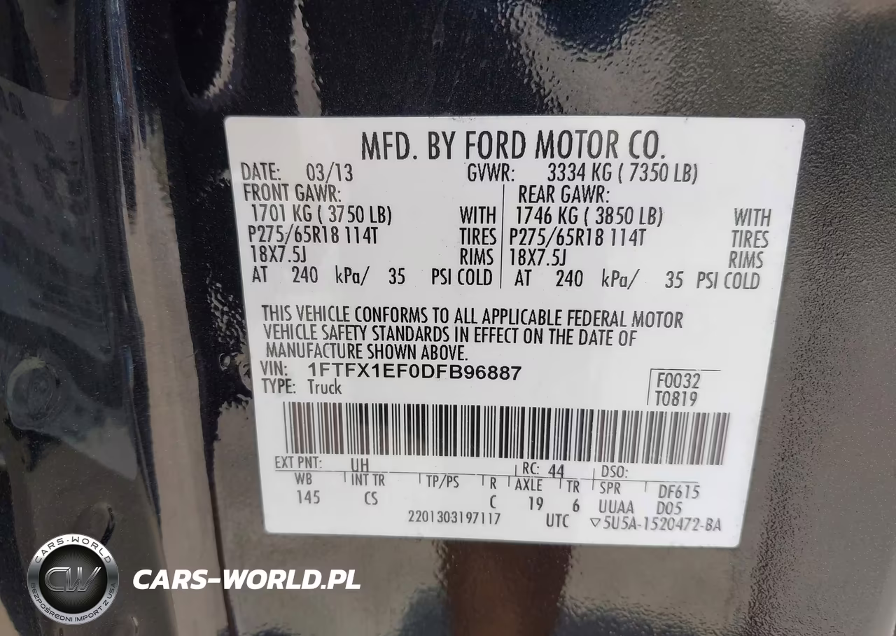 2013 Ford F-150 Fx4-Lariat-Stx-Xl-Xlt VIN:1FTFX1EF0DFB96887 - 9