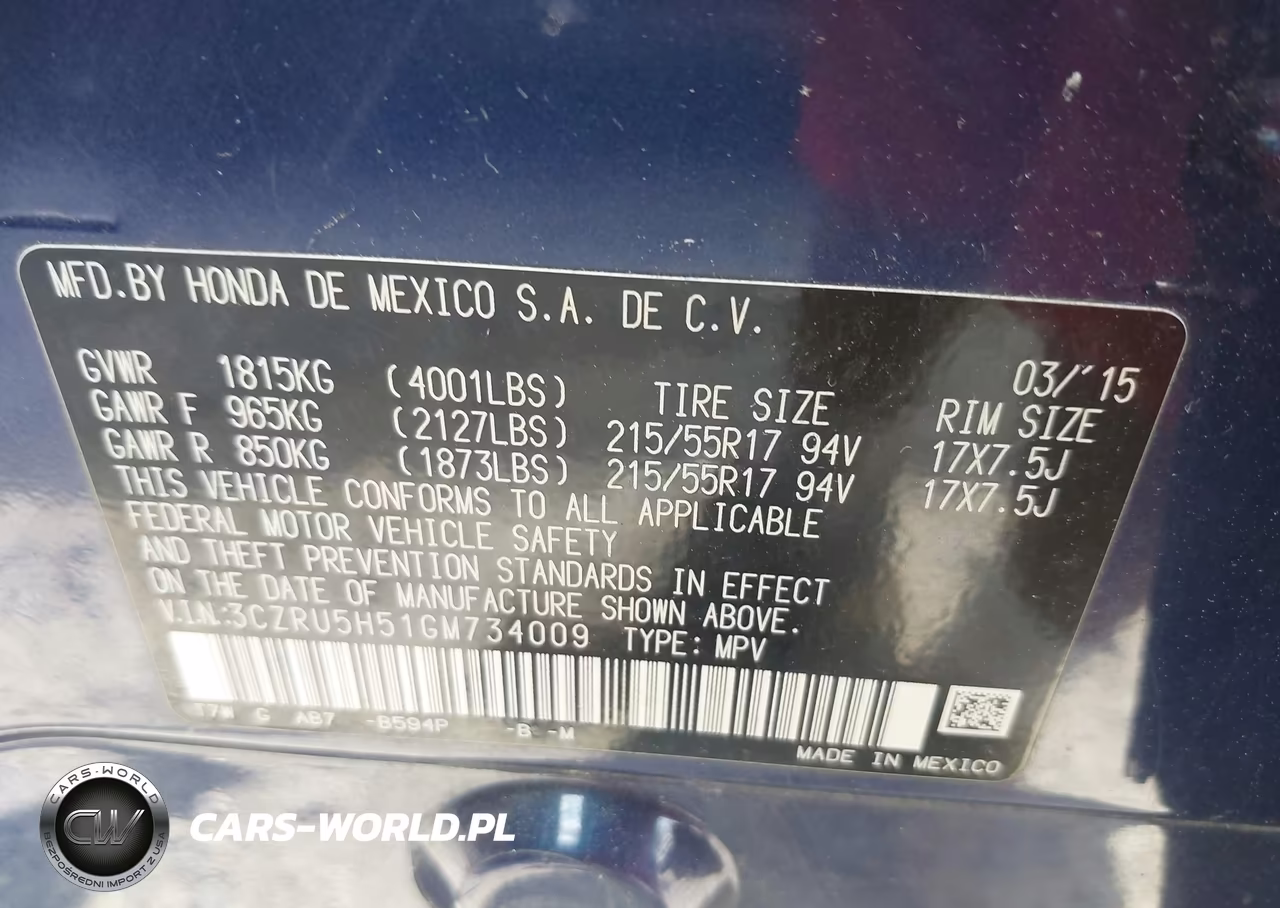 2016 Honda Hr-V Ex VIN:3CZRU5H51GM734009 - 9