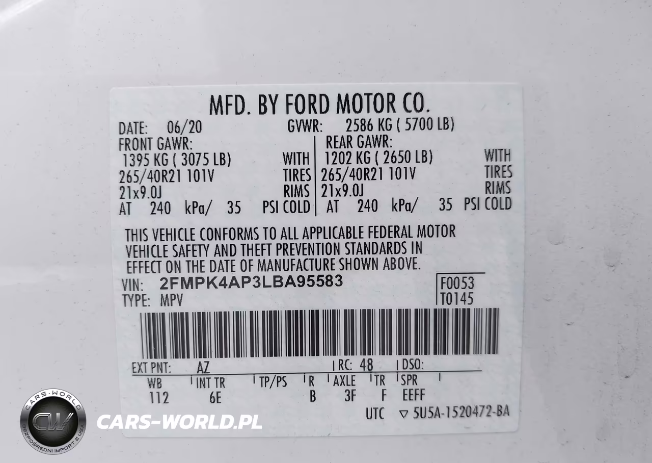 2020 Ford Edge St VIN:2FMPK4AP3LBA95583 - 9
