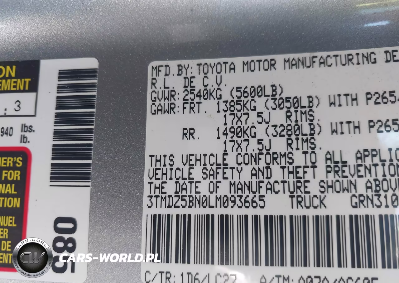 2020 Toyota Tacoma Trd Sport VIN:3TMDZ5BN0LM093665 - 9