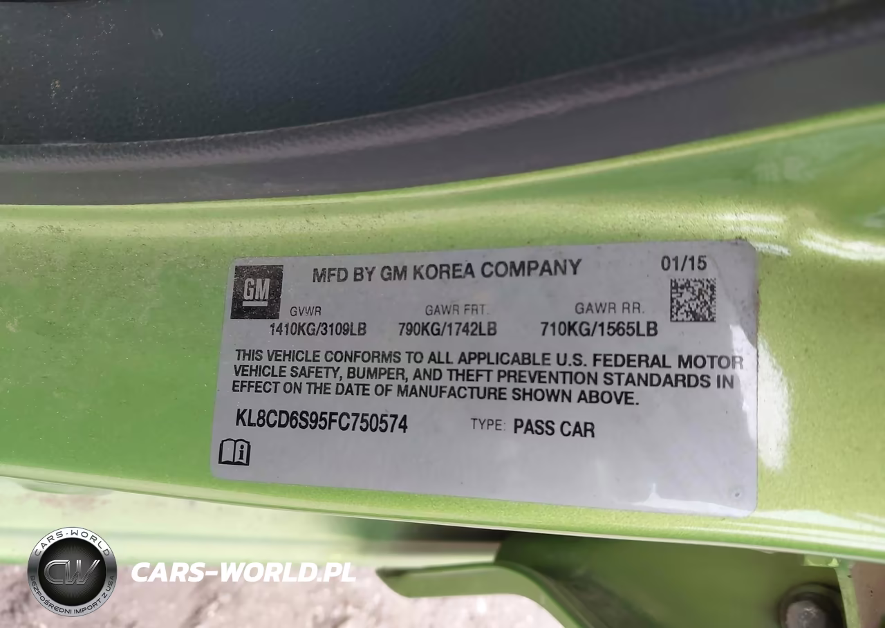 2015 Chevrolet Spark 1Lt Cvt VIN:KL8CD6S95FC750574 - 9