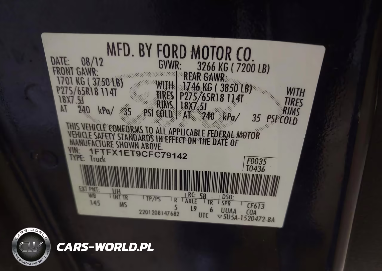 2012 Ford F-150 Fx4-Lariat-Xl-Xlt VIN:1FTFX1ET9CFC79142 - 9