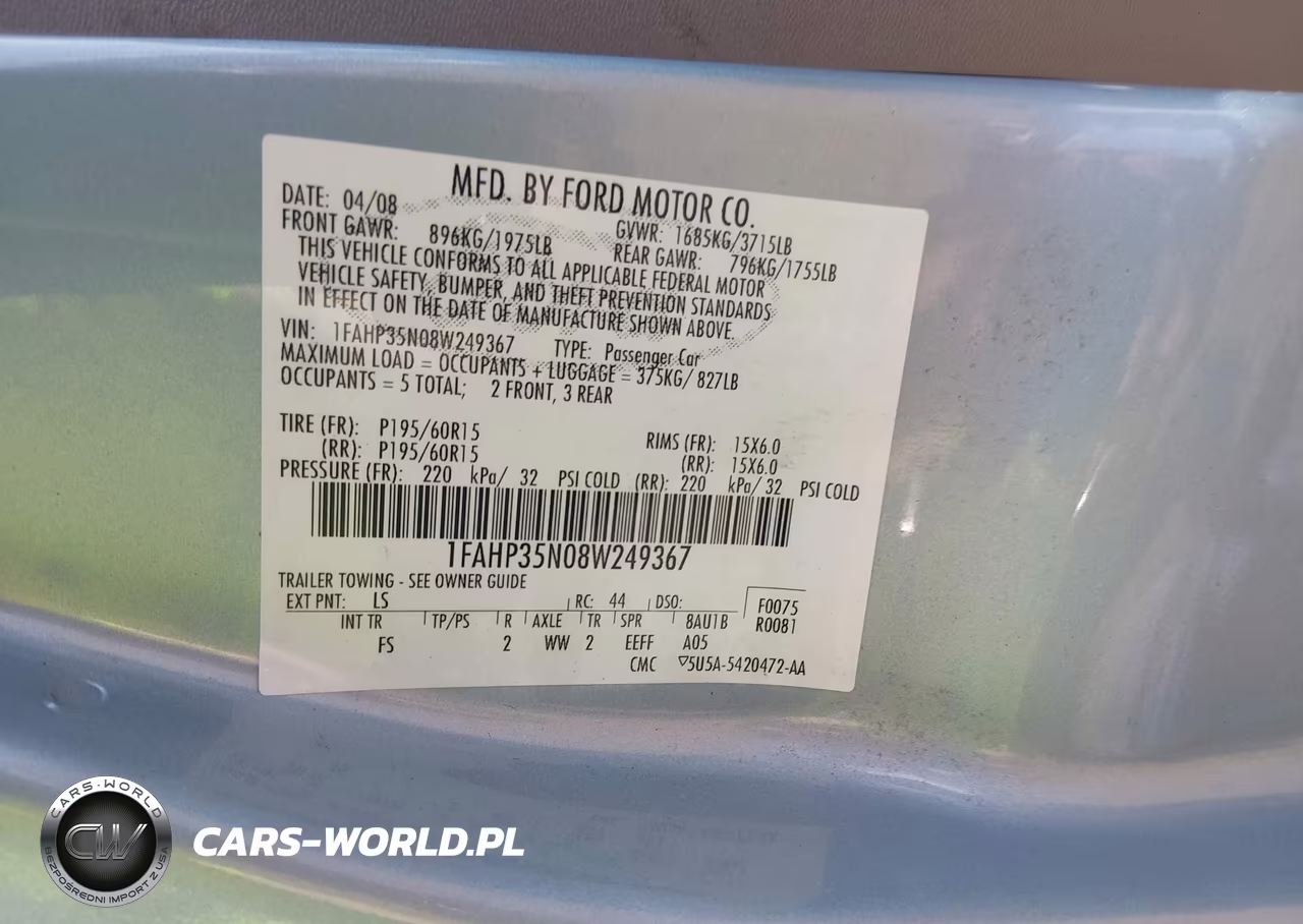 2008 Ford Focus Se VIN:1FAHP35N08W249367 - 9