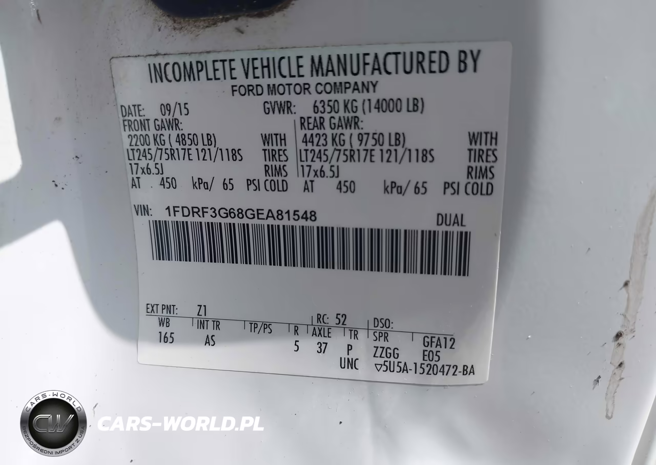 2016 Ford F-350 Chassis Xl-Xlt VIN:1FDRF3G68GEA81548 - 8