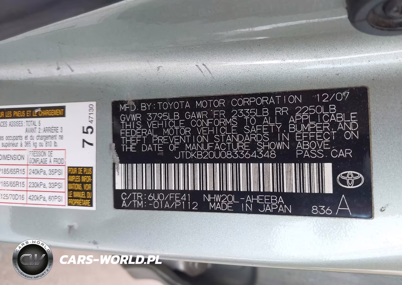 2008 Toyota Prius VIN:JTDKB20U083364348 - 9