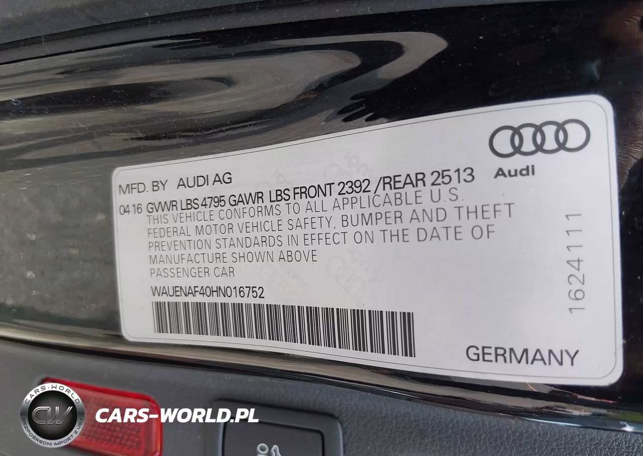 2017 Audi A4 Premium Plus VIN:WAUENAF40HN016752 - 9