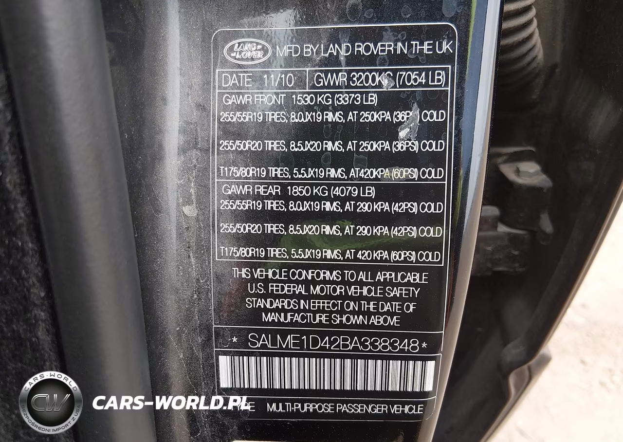 2011 Land Rover Range Rover Hse VIN:SALME1D42BA338348 - 9