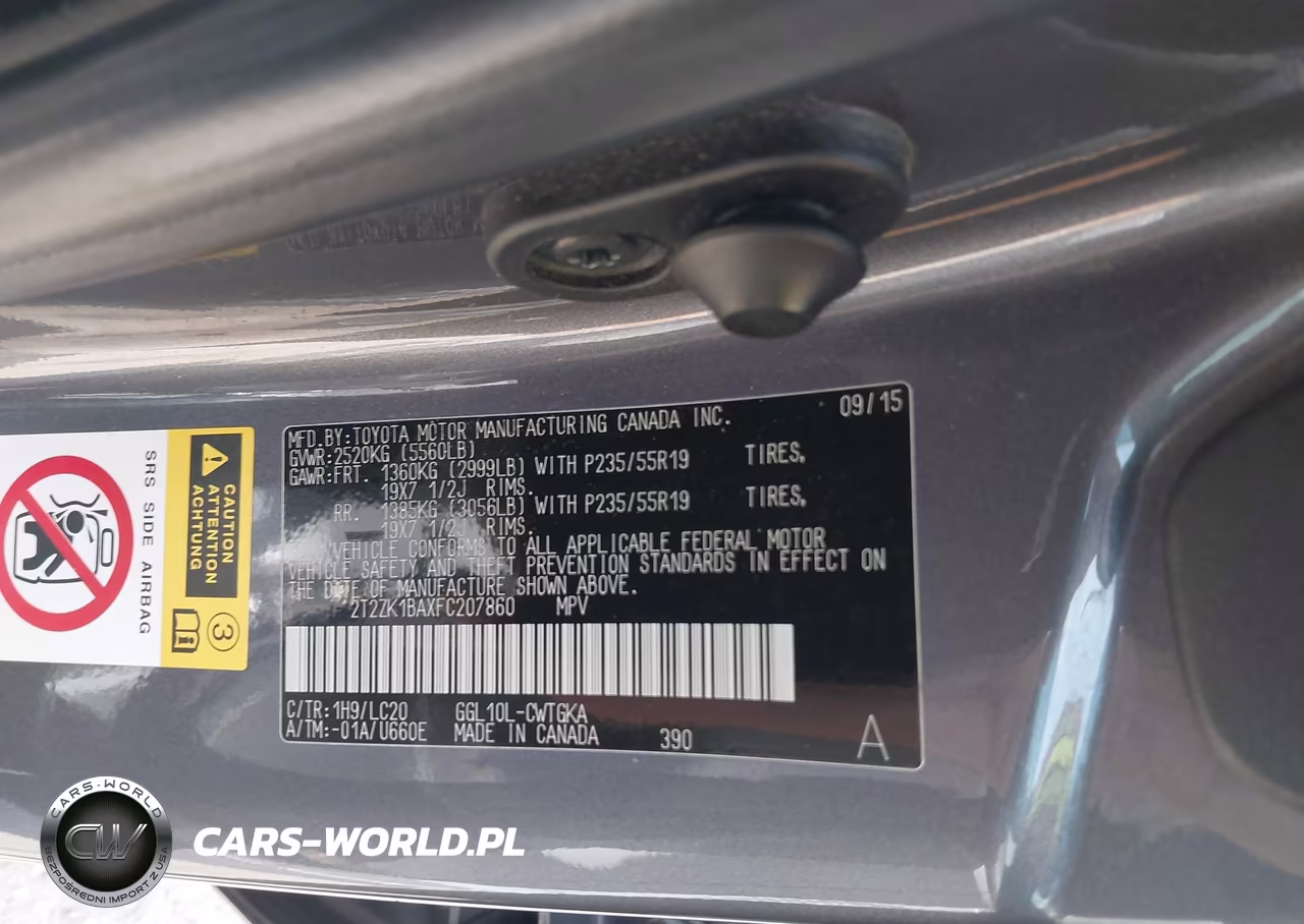 2015 Lexus Rx 350 VIN:2T2ZK1BAXFC207860 - 9