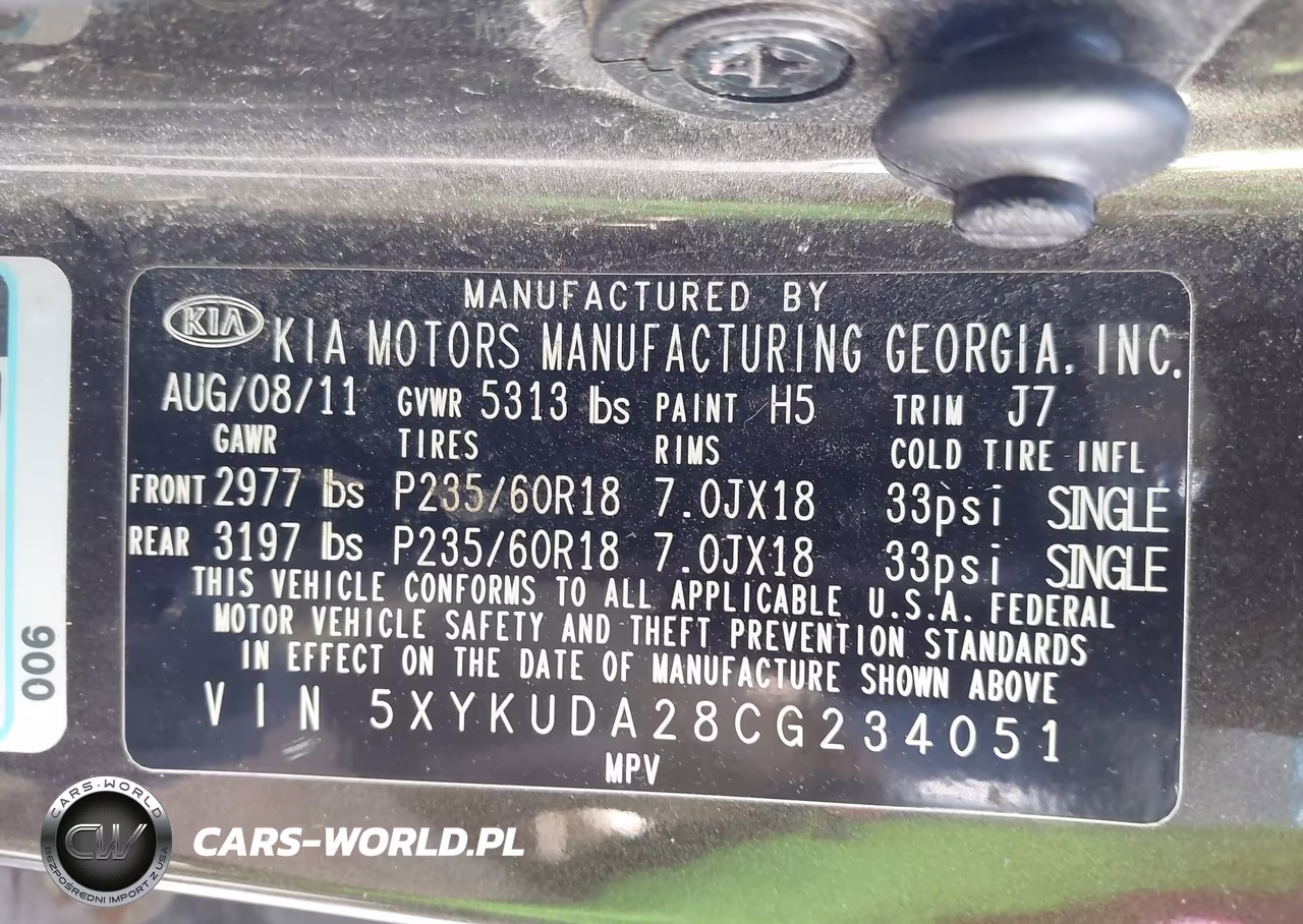 2012 Kia Sorento Ex V6 VIN:5XYKUDA28CG234051 - 9