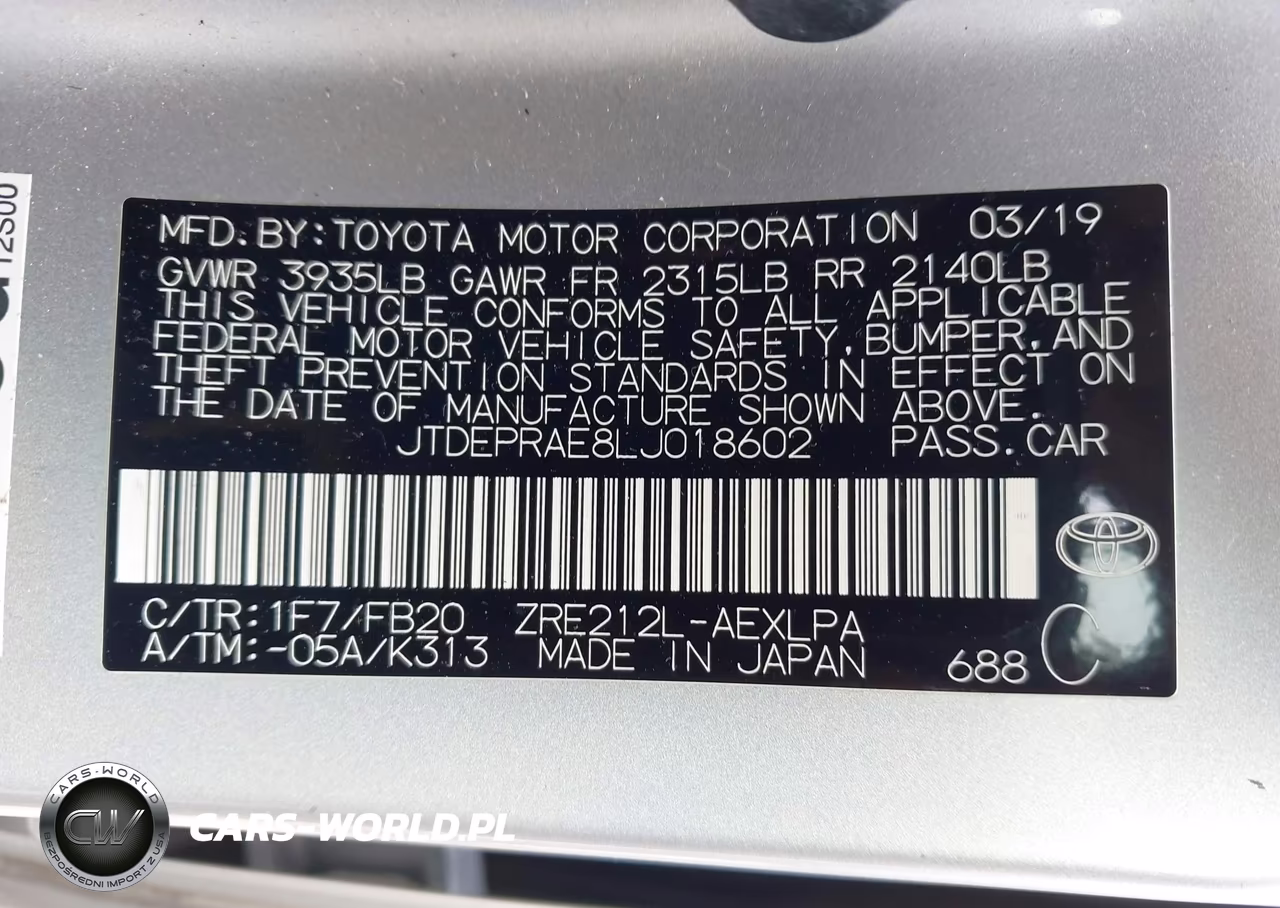 2020 Toyota Corolla Le VIN:JTDEPRAE8LJ018602 - 9