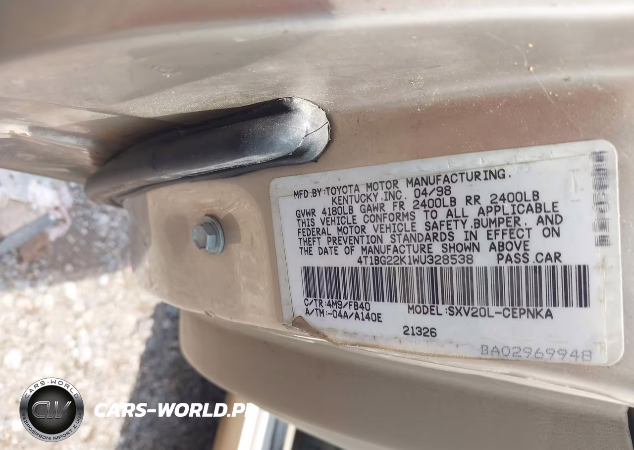1998 Toyota Camry Le VIN:4T1BG22K1WU328538 - 9