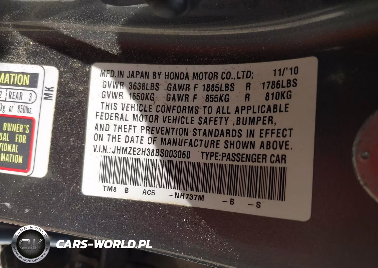 2011 Honda Insight VIN:JHMZE2H38BS003060 - 9
