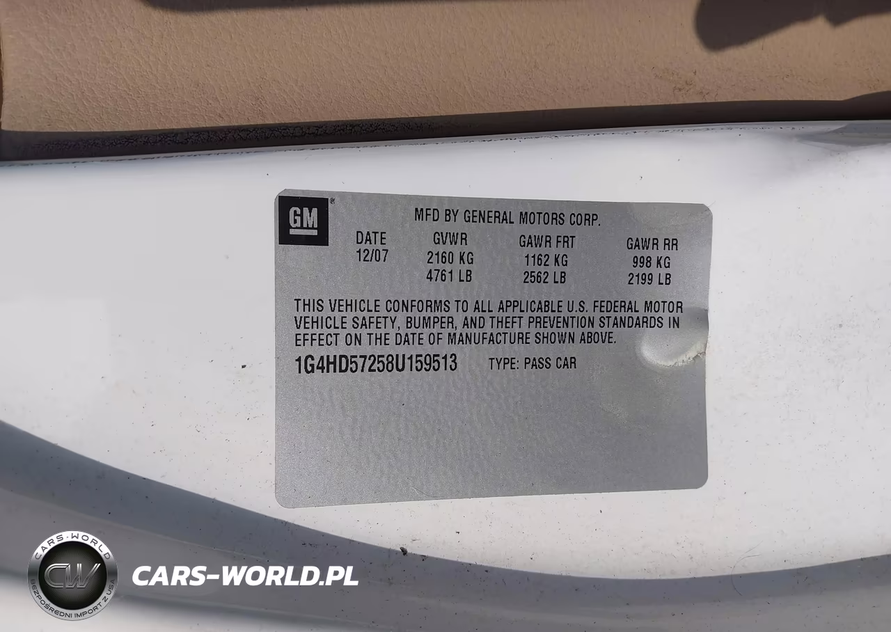 2008 Buick Lucerne Cxl VIN:1G4HD57258U159513 - 9