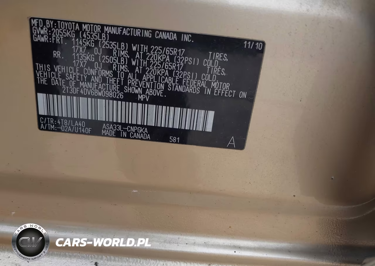 2011 Toyota Rav4 Limited VIN:2T3DF4DV6BW098026 - 9