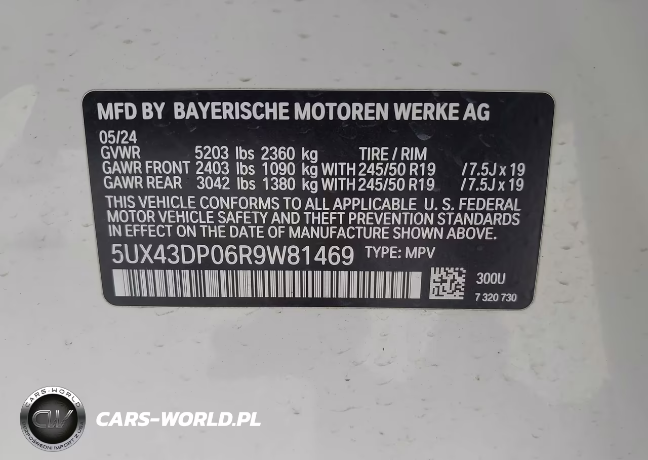 2024 BMW X3 Sdrive30I VIN:5UX43DP06R9W81469 - 9