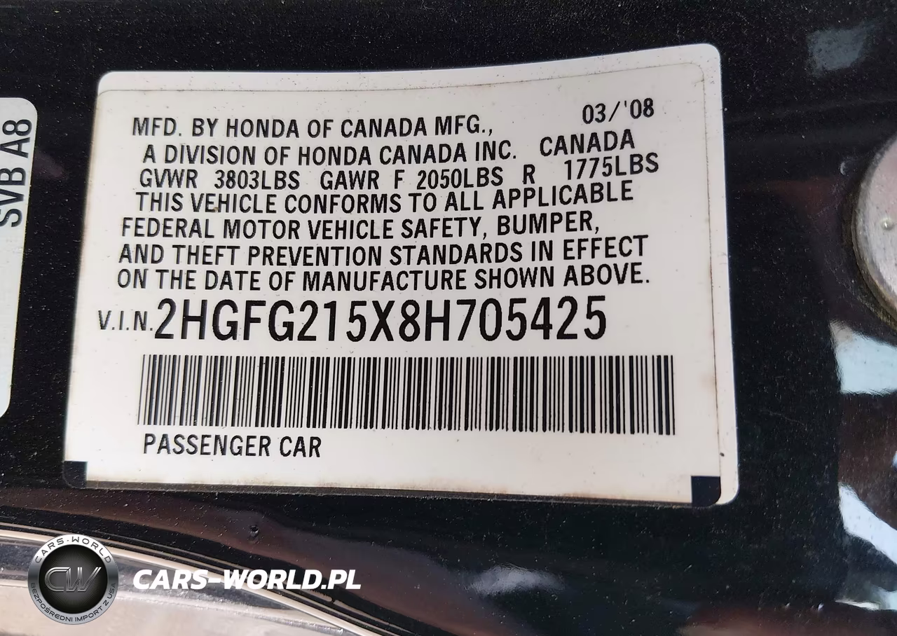 2008 Honda Civic Si VIN:2HGFG215X8H705425 - 9