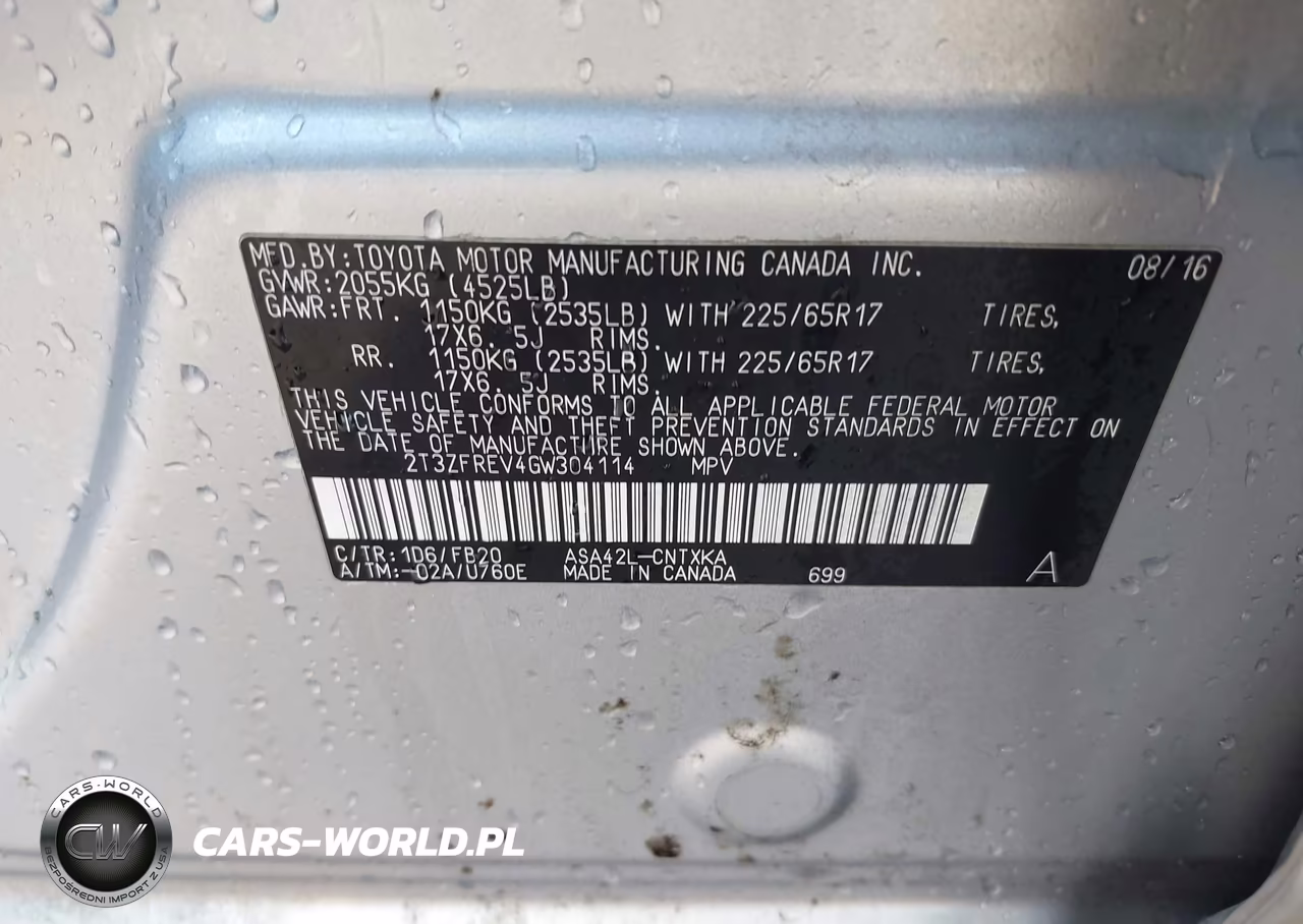 2016 Toyota Rav4 Le VIN:2T3ZFREV4GW304114 - 9