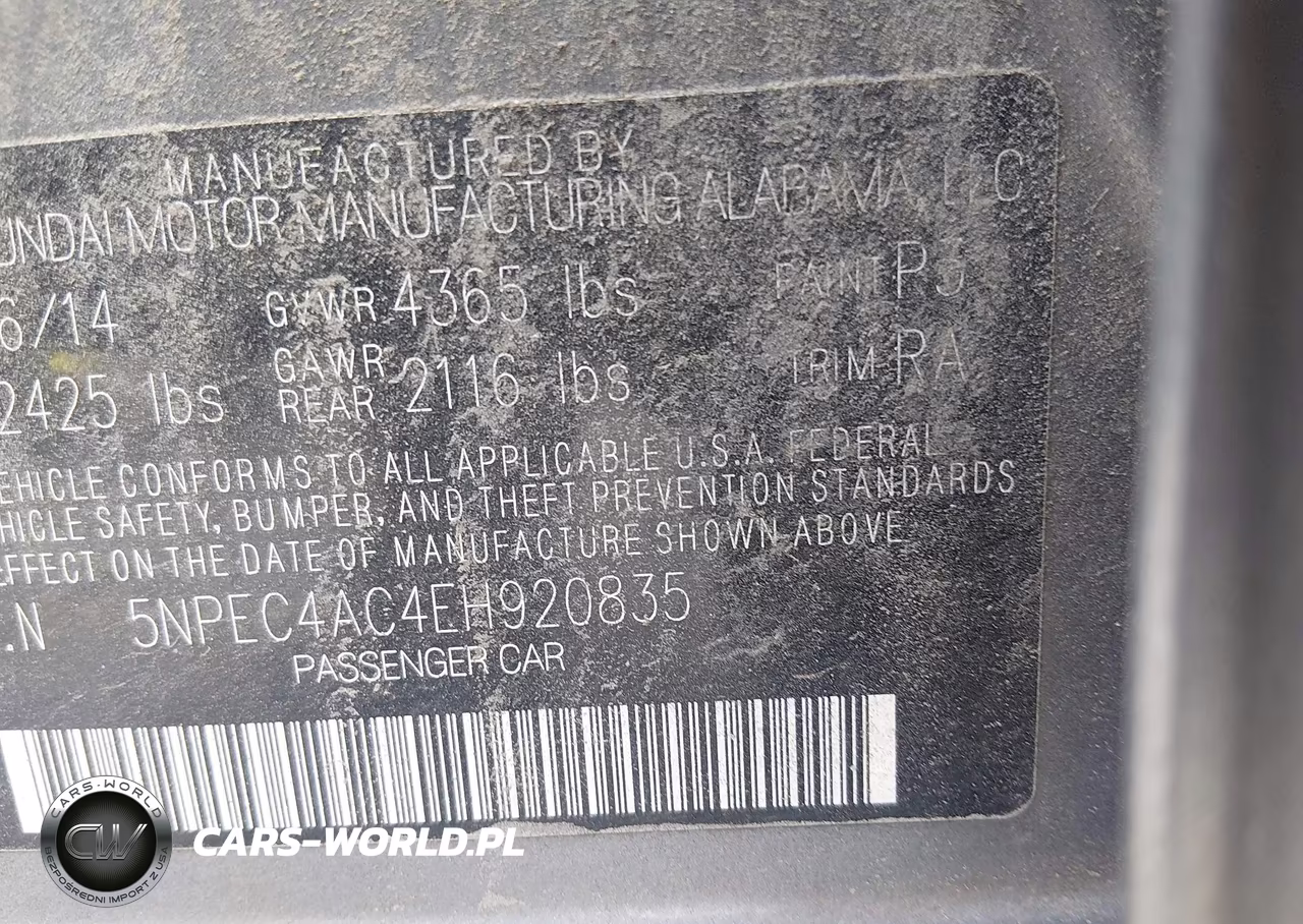2014 Hyundai Sonata Se VIN:5NPEC4AC4EH920835 - 9