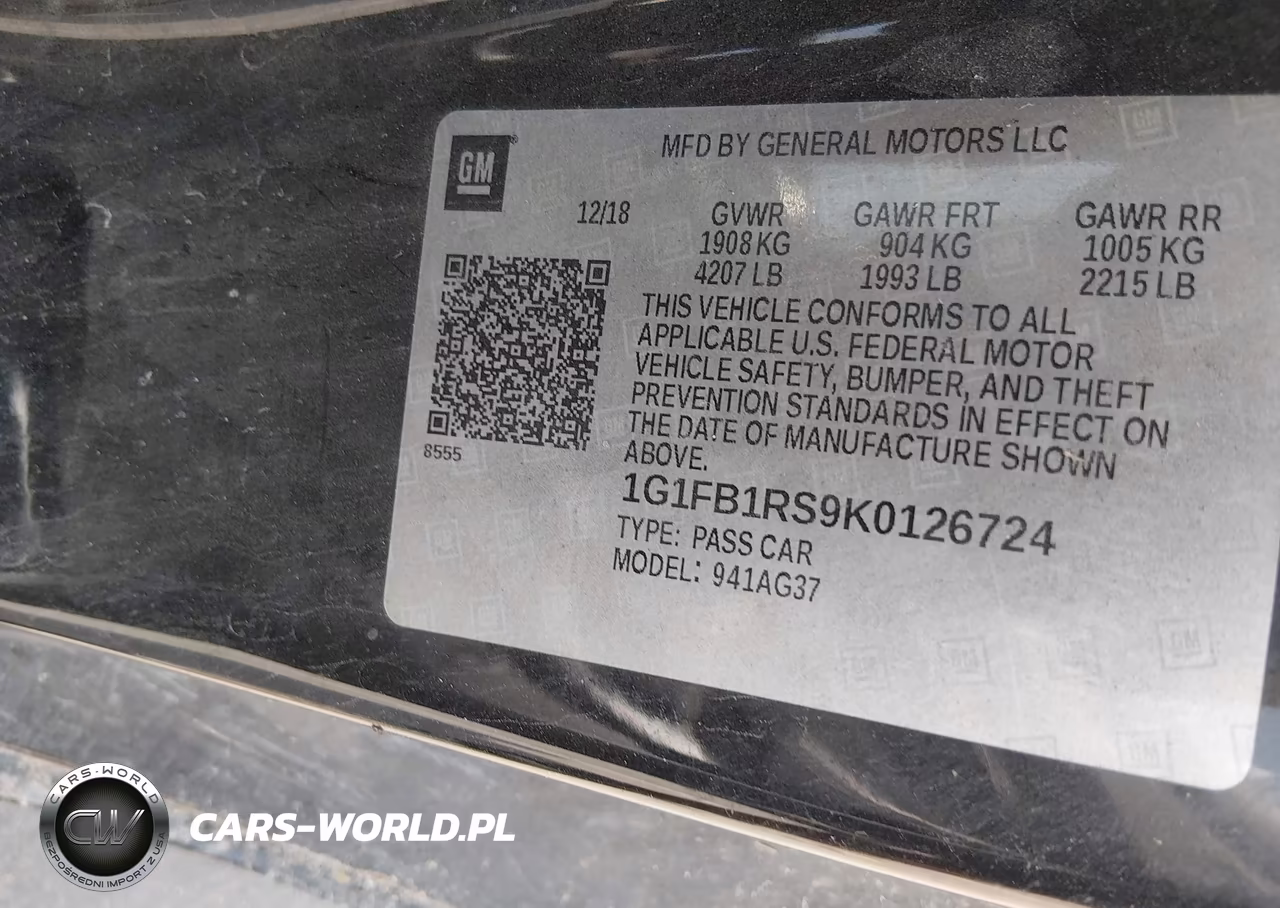 2019 Chevrolet Camaro 1Lt VIN:1G1FB1RS9K0126724 - 9