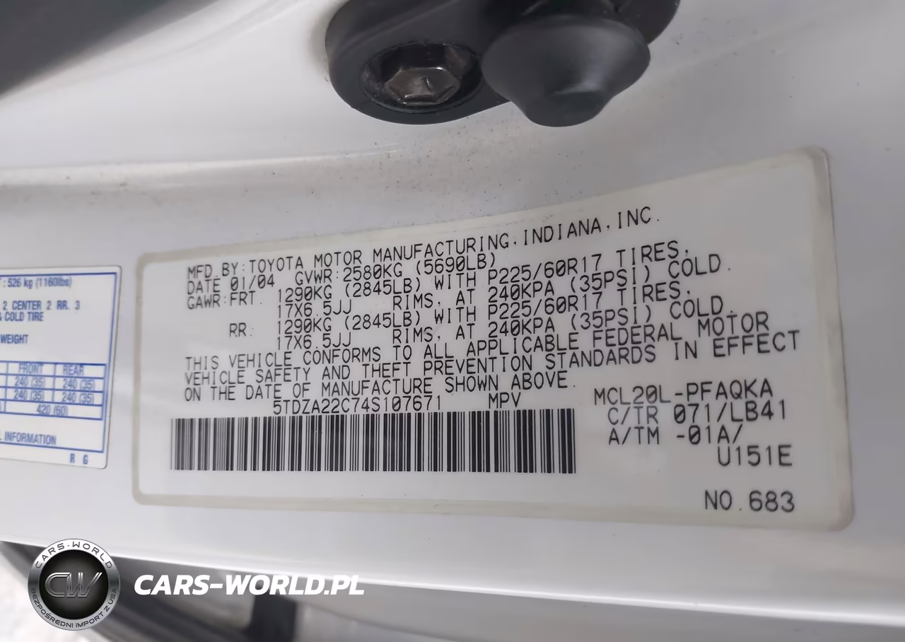 2004 Toyota Sienna Xle VIN:5TDZA22C74S107671 - 9