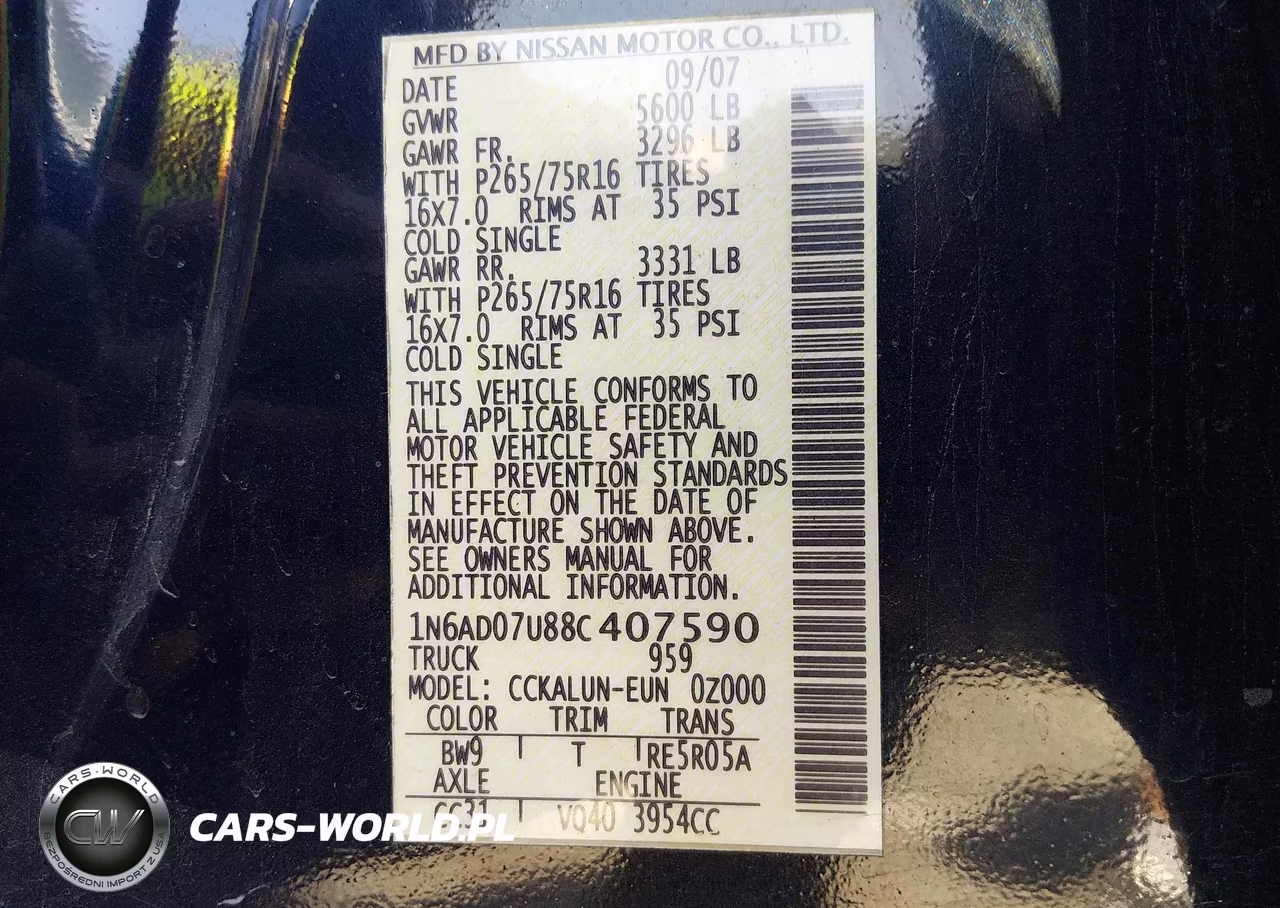 2008 Nissan Frontier Nismo Off Road VIN:1N6AD07U88C407590 - 9