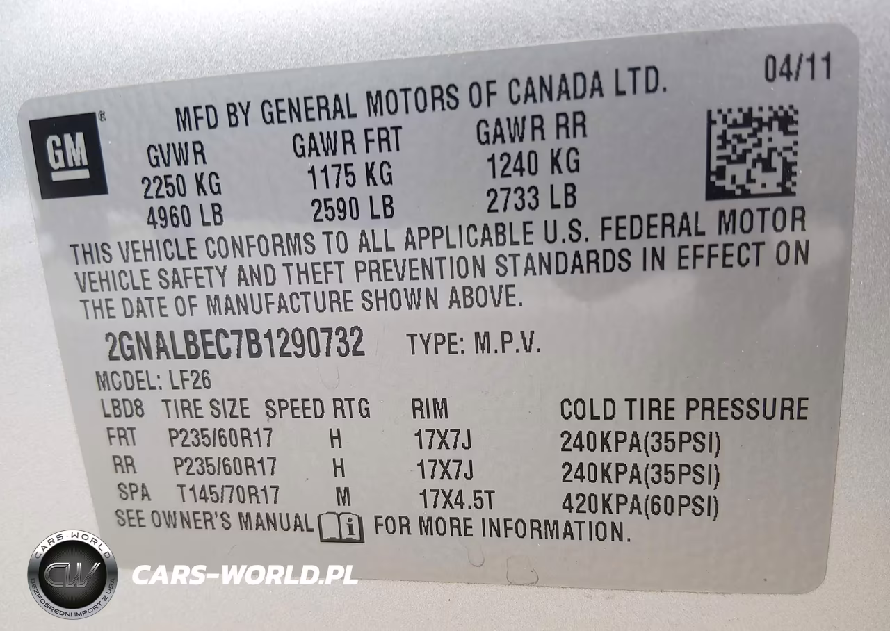 2011 Chevrolet Equinox Ls VIN:2GNALBEC7B1290732 - 9