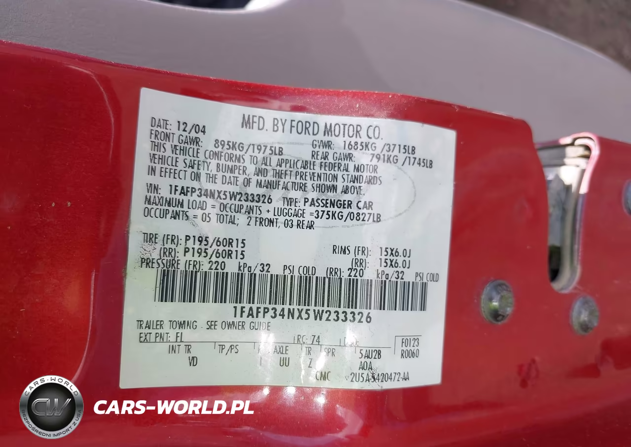 2005 Ford Focus Zx4 VIN:1FAFP34NX5W233326 - 9