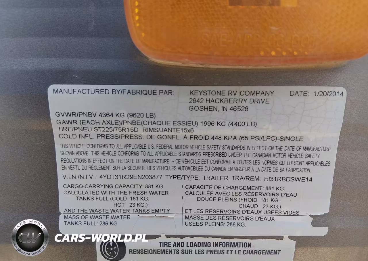 2014 Keystone Rv Other VIN:4YDT31R29EN203877 - 9