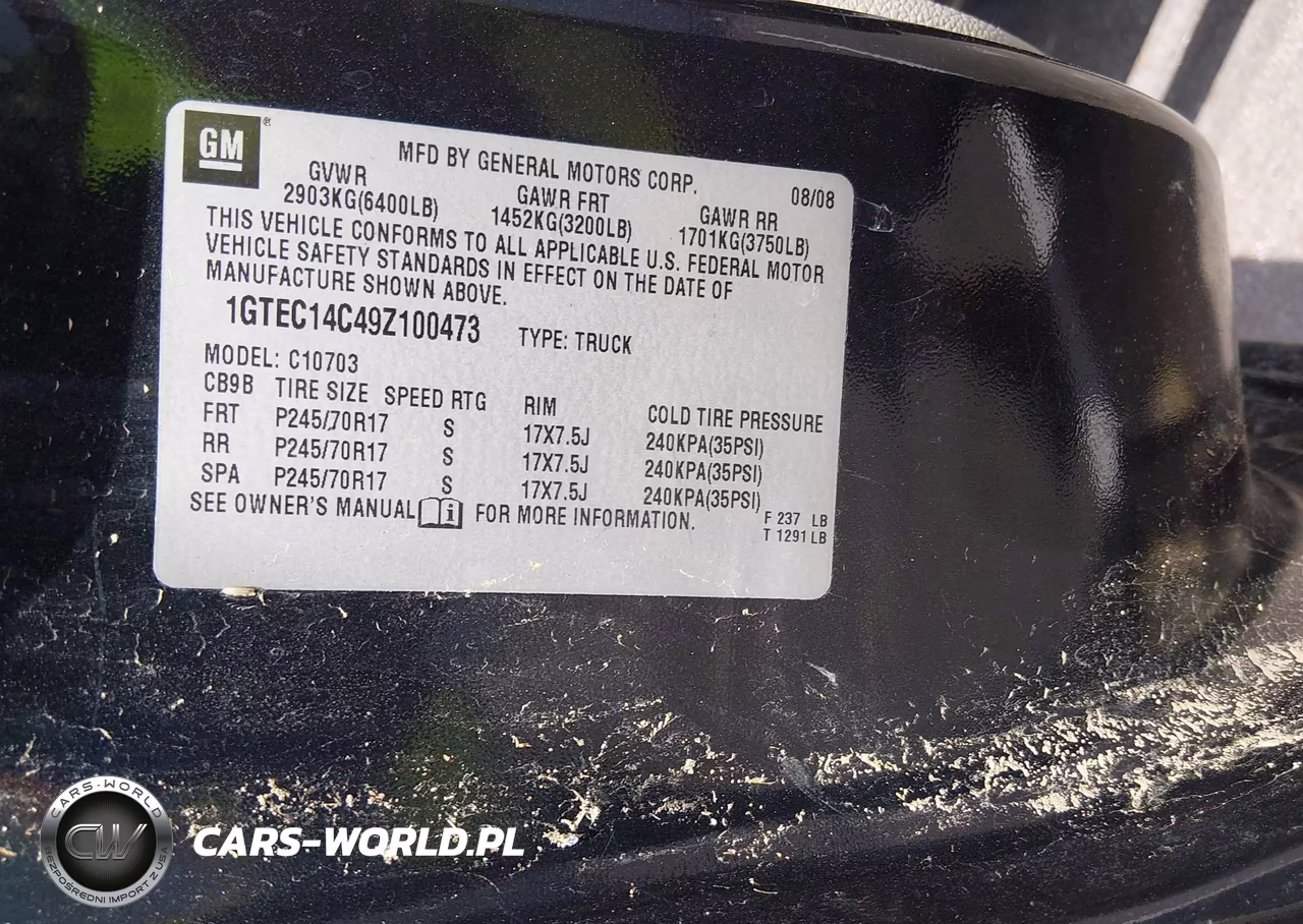2009 GMC Sierra 1500 Work Truck VIN:1GTEC14C49Z100473 - 9