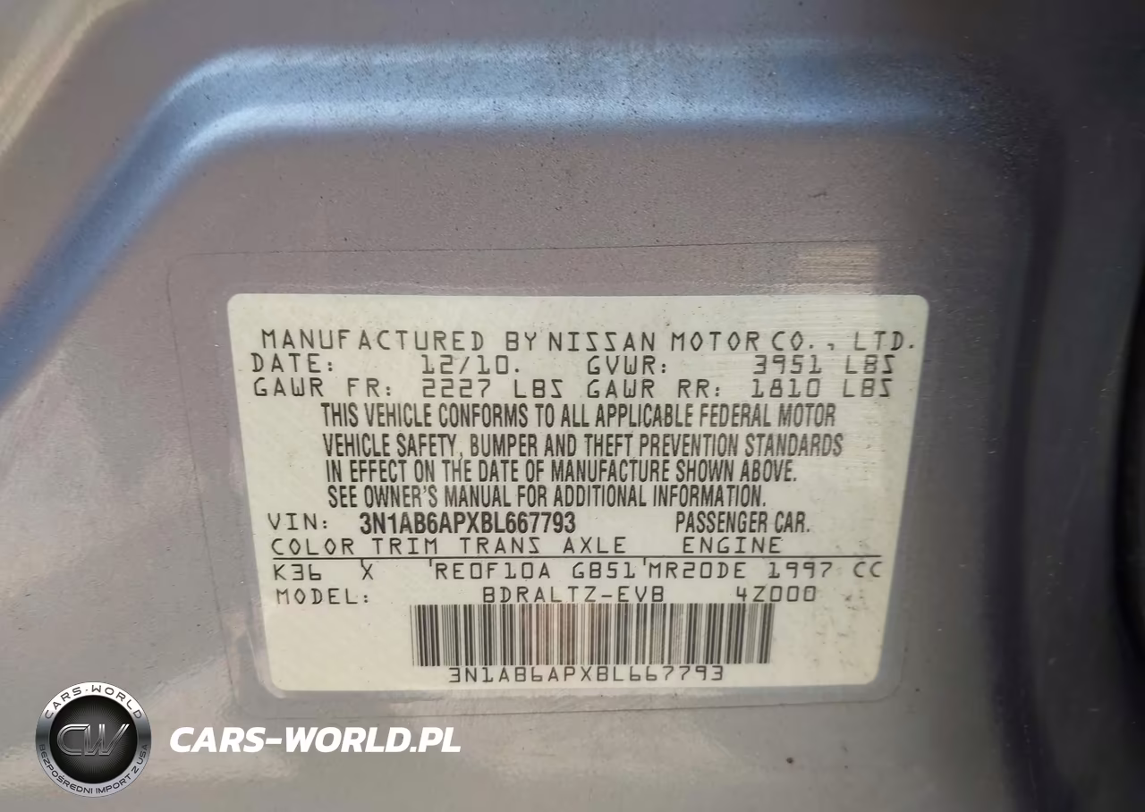 2011 Nissan Sentra 2.0S VIN:3N1AB6APXBL667793 - 9
